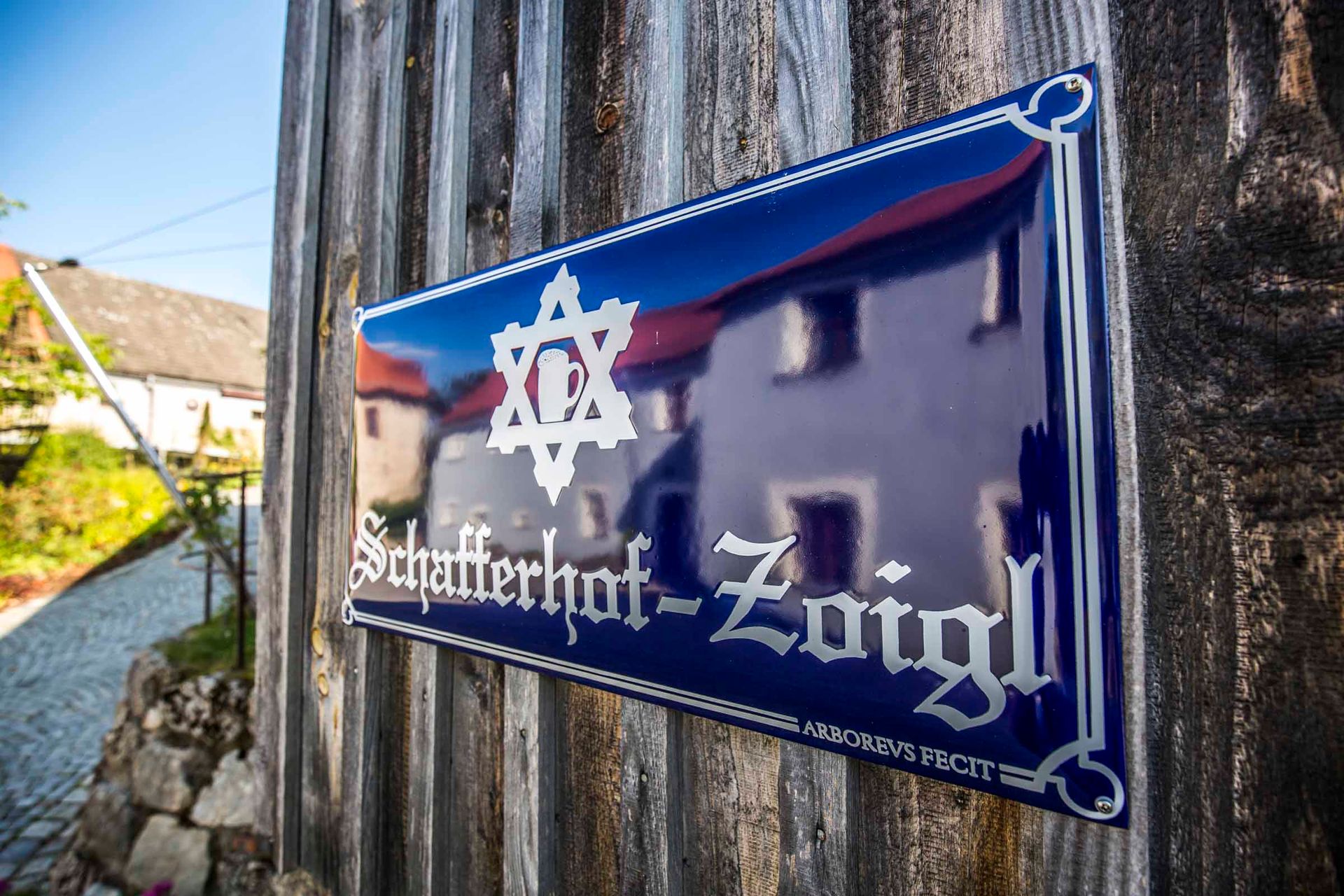 Schild Schafferhof-Zoigl