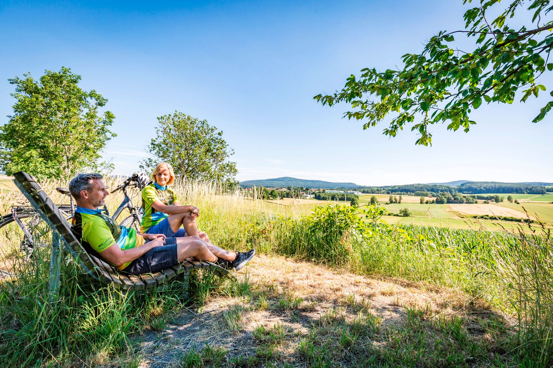 Radlerpause bei Eslarn am Bockl-Radweg