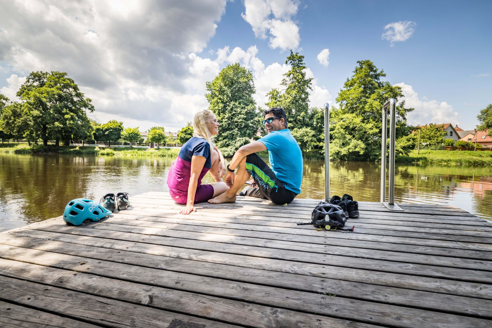 Radlerpause an der Naab bei Burglengenfeld