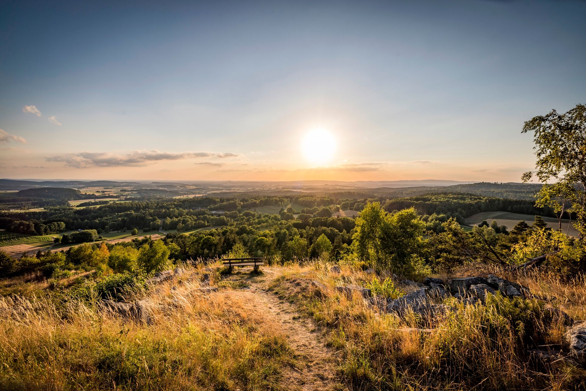 Sonnenuntergang auf der Burgruine Flossenbürg