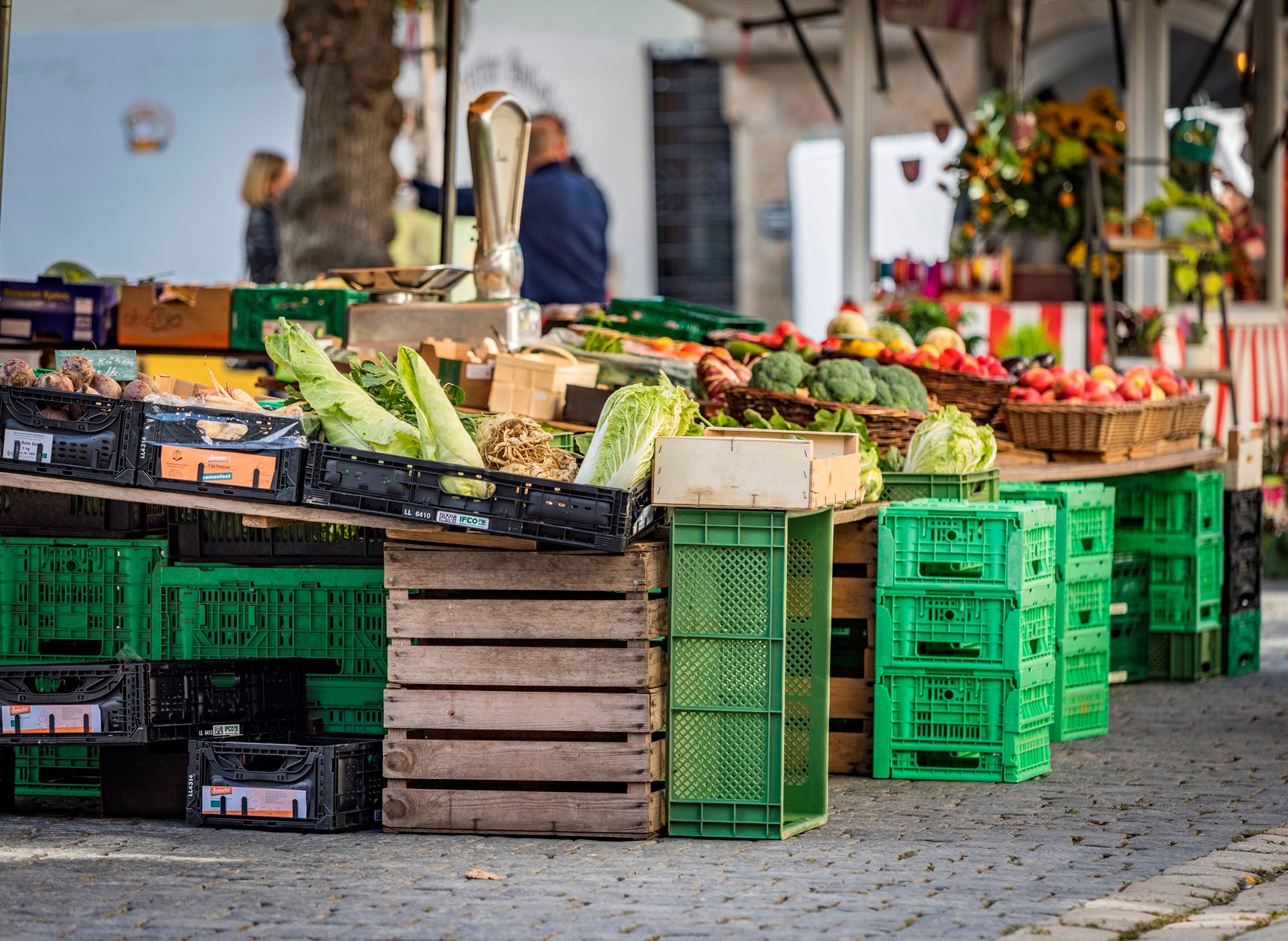 Gemüsestand am Markt in Weiden