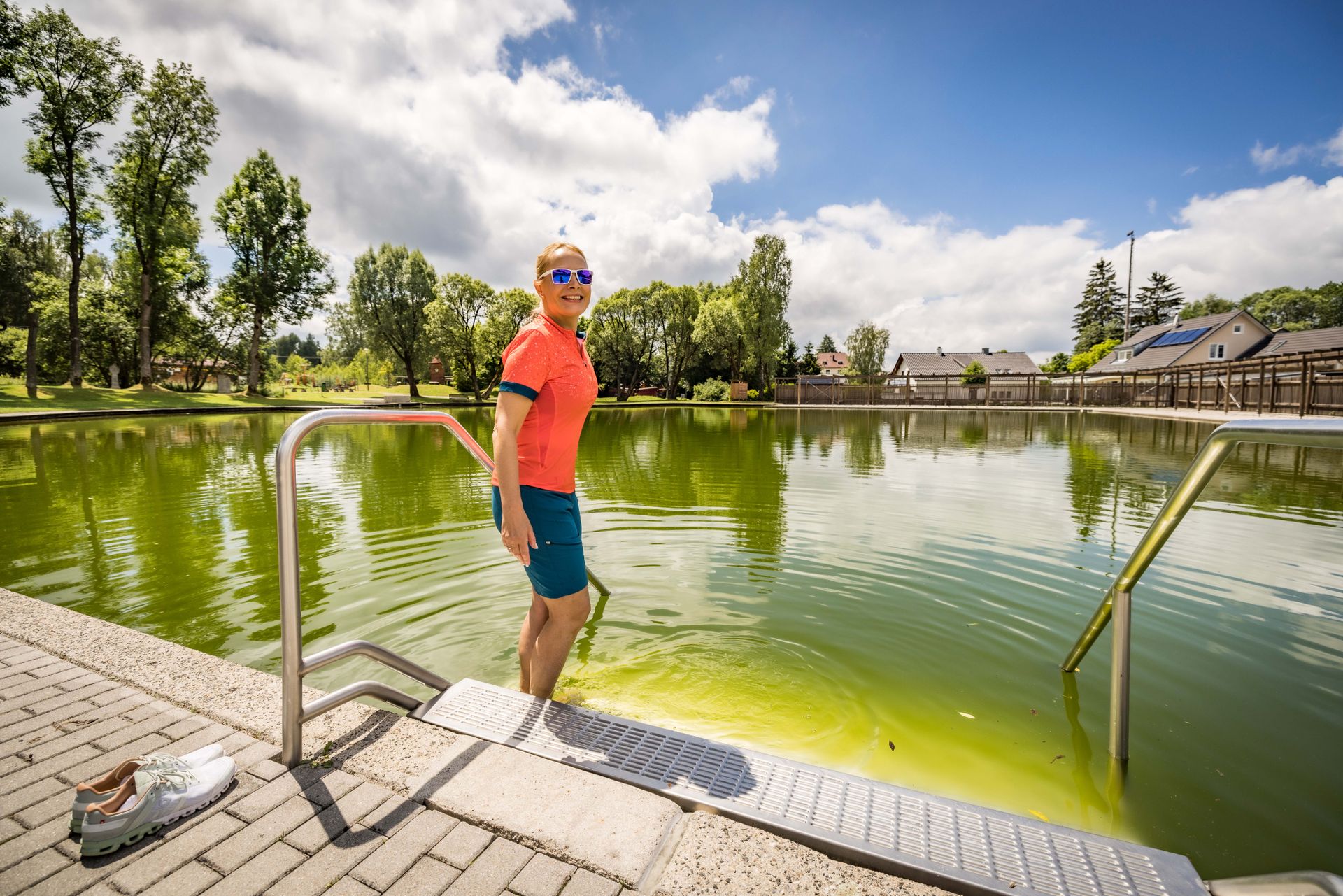 Abkühlung im Moorbad von Schönsee