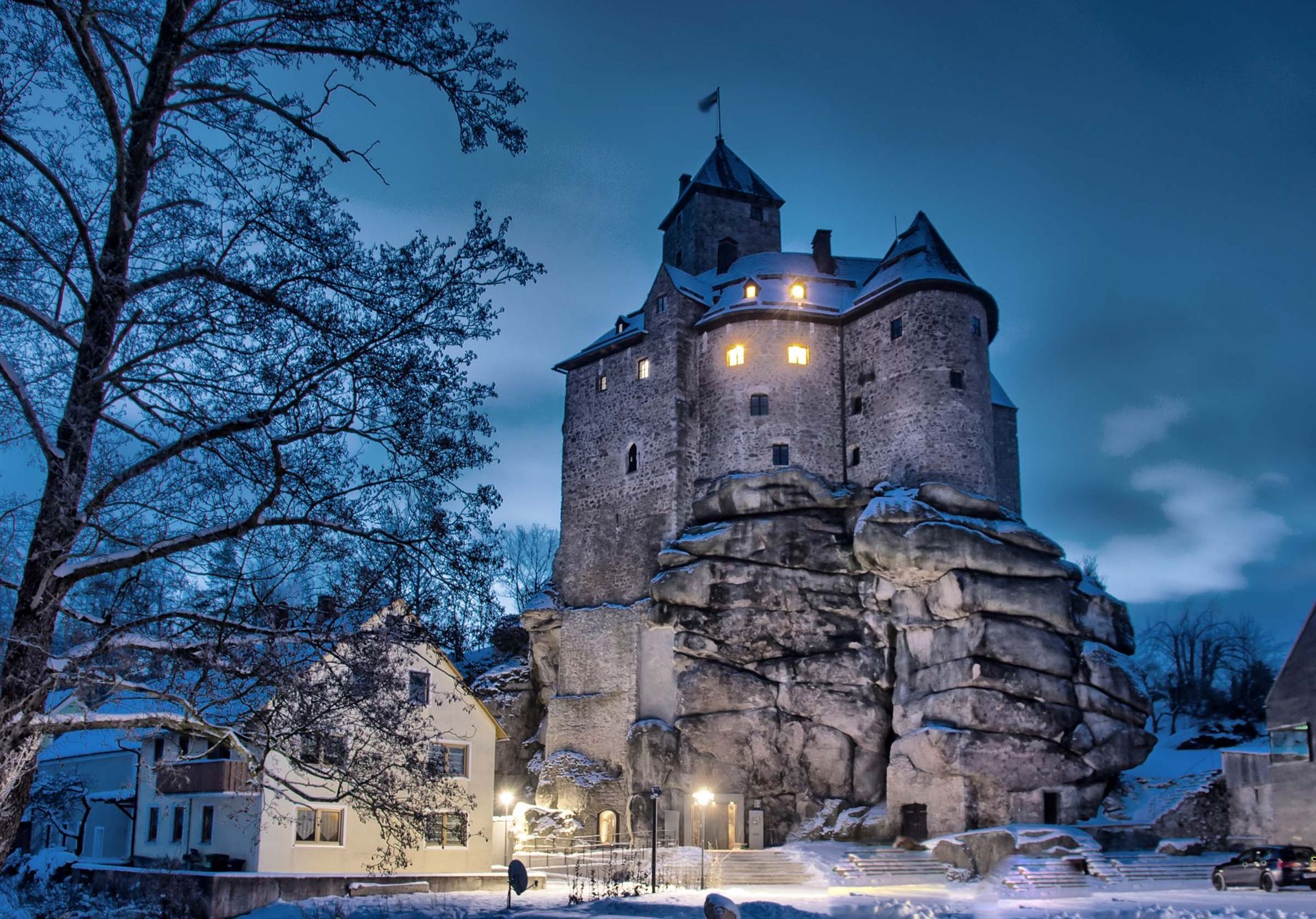 Winter auf Burg Falkenberg © Oberpfälzer Wald / Matthias Kunz