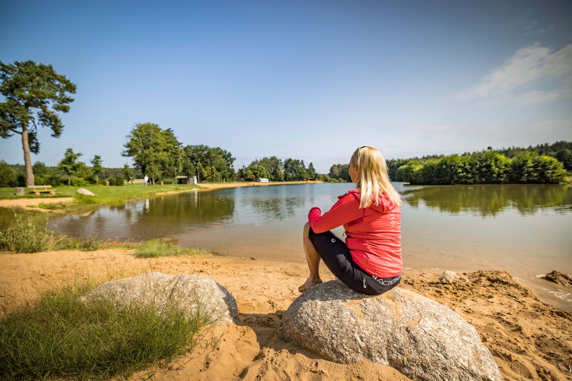 Radlerpause an der Sandoase Sulzbach