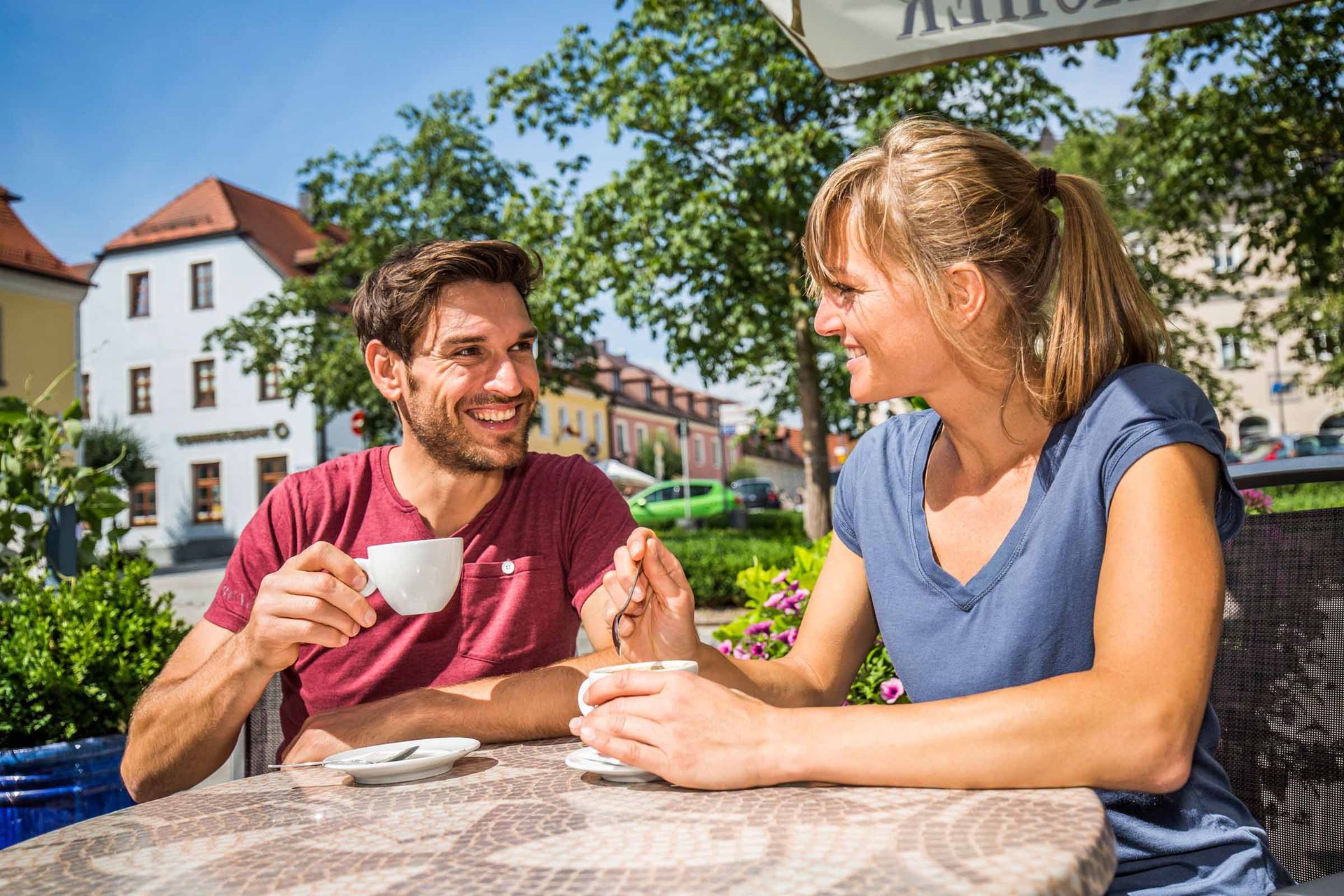 Kaffeepause Marktplatz Tirschenreuth