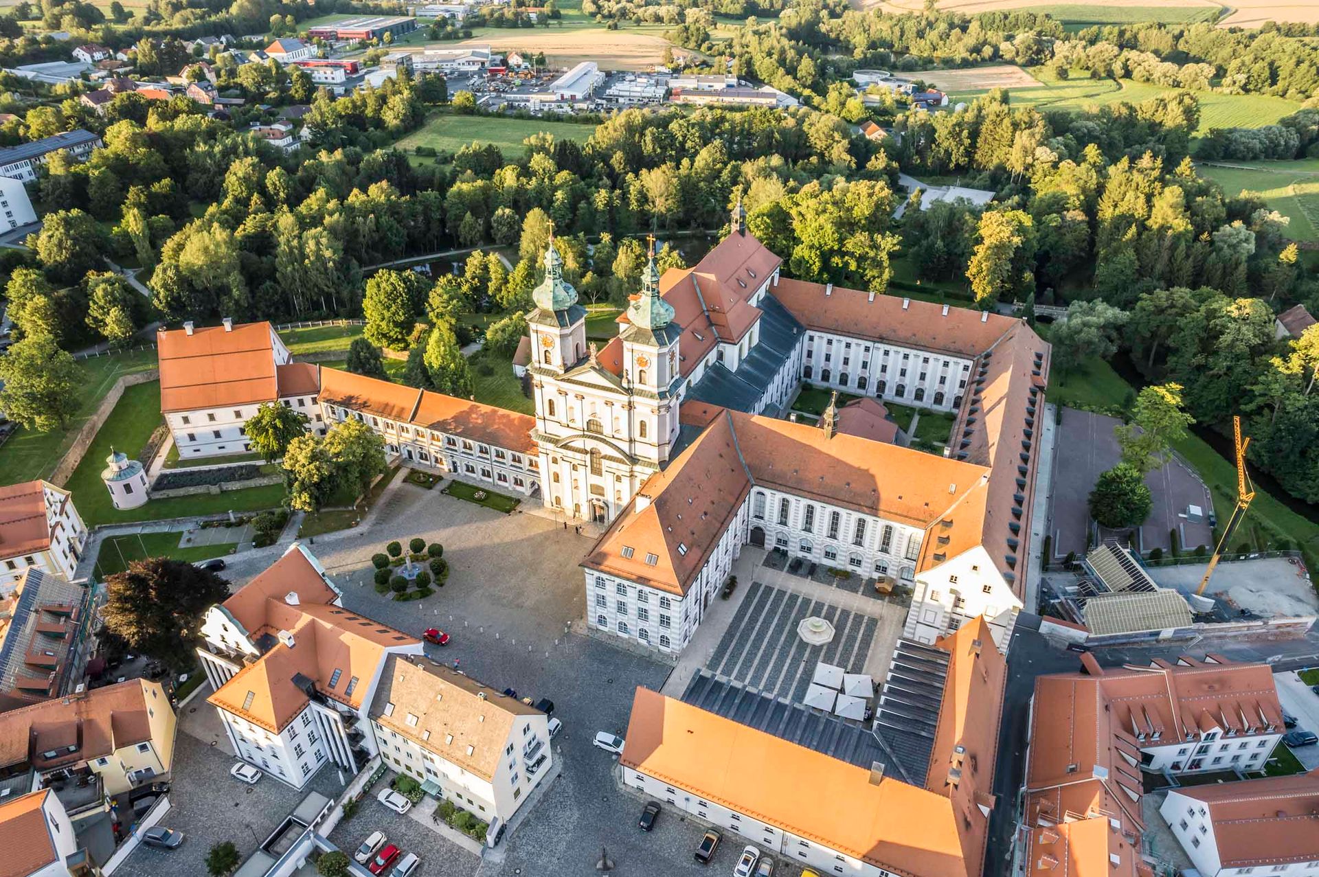 Blick auf das Kloster Waldsassen von oben