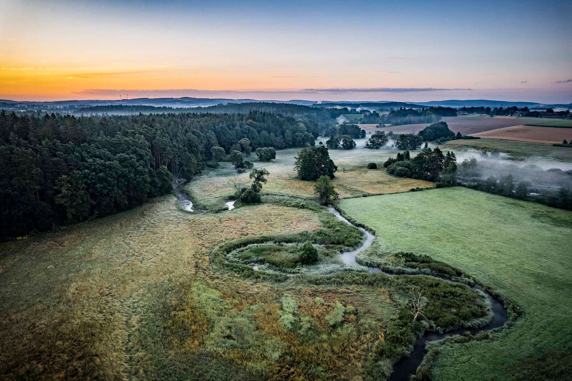 Die Waldnaab schlängelt sich durch die Waldnaabaue