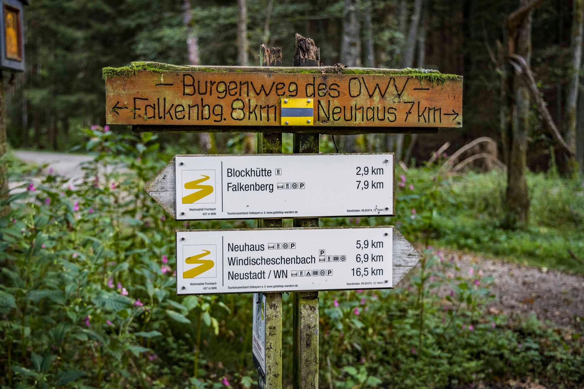 Beschilderung im Waldnaabtal