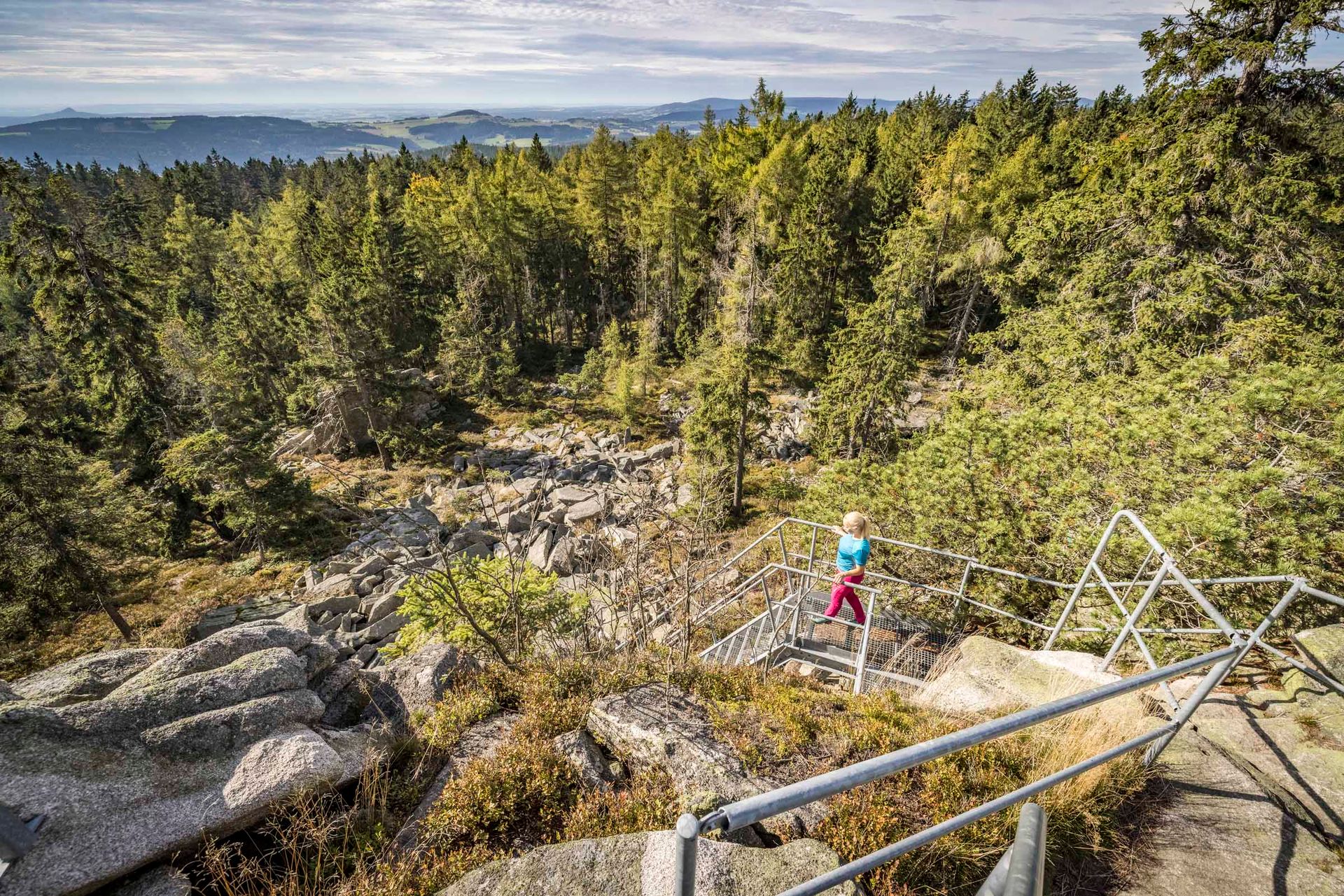 Aussicht vom Saubadfelsen im Naturpark Steinwald